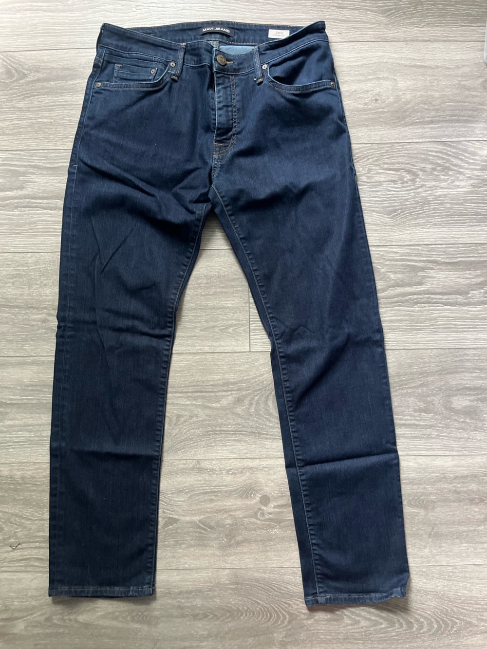 Mavi Zach Straight Leg Men’s Dark Wash Preppy Casual Blue Denim Jeans Size 34x32